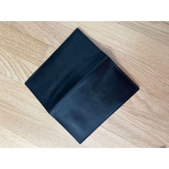 Vintage Coach Black Leather Trifold Wallet with Bifold Checkbook Cover - Picture 10 of 14